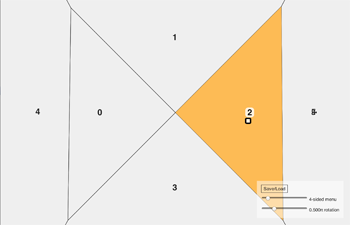 4 Cell Symmetrical Radial Menu with 2 Columns