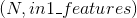 (N, in1\_features)