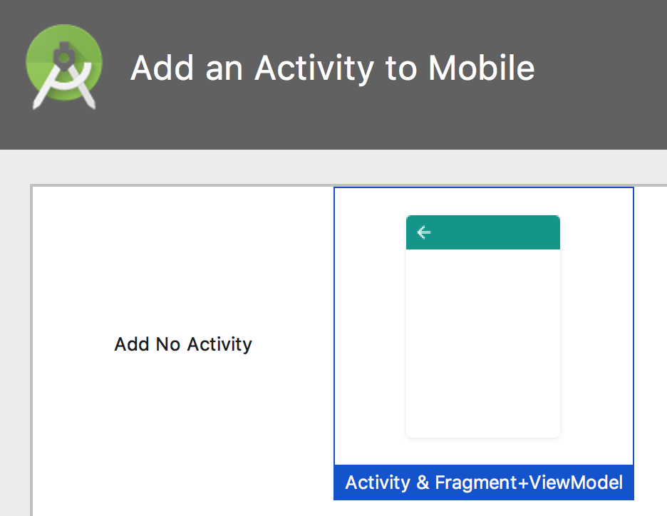 图一：Activity & Fragment + ViewModel 模板