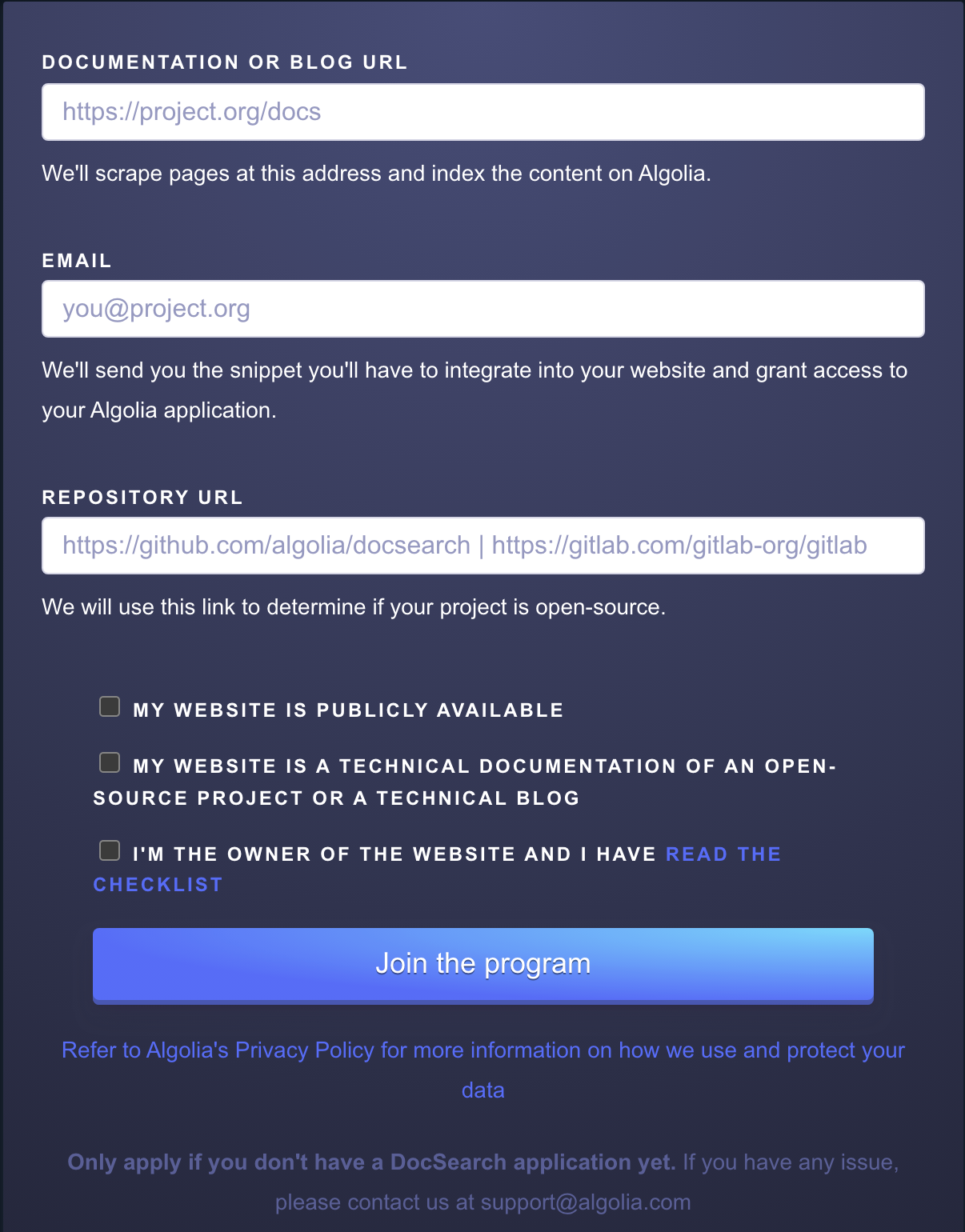 VuePress 博客优化之开启 Algolia 全文搜索 - 图2