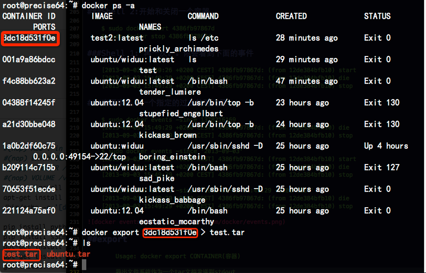 docker export