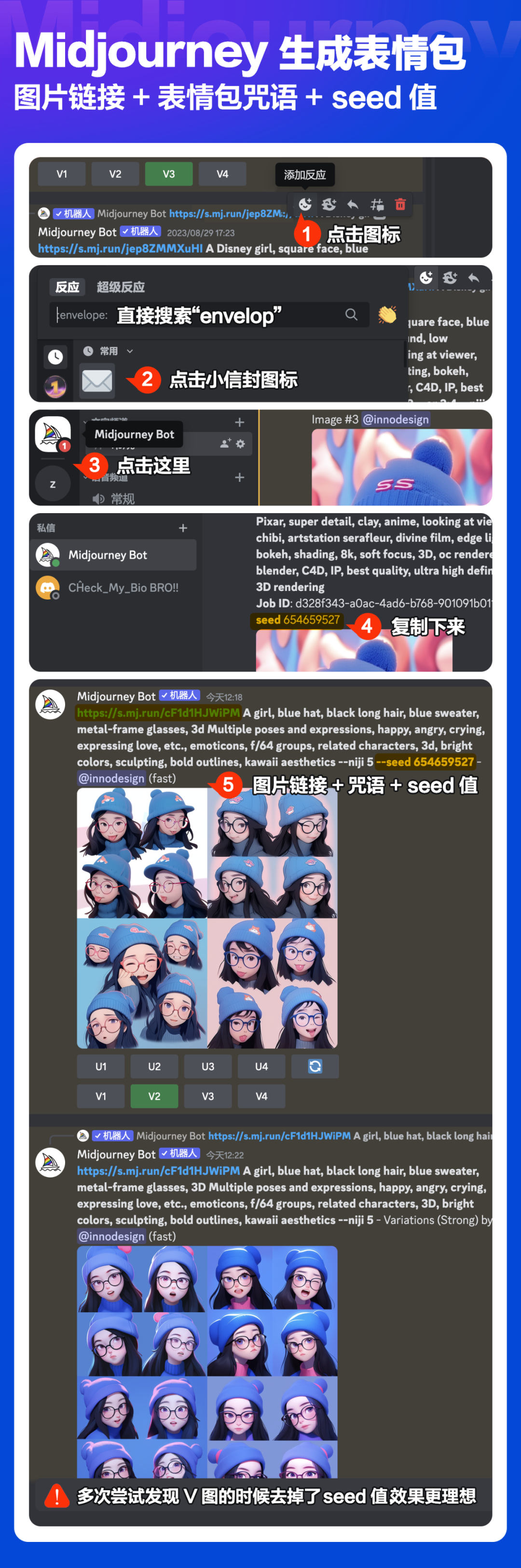 9.Midjourney生成一致性表情包 - 图6