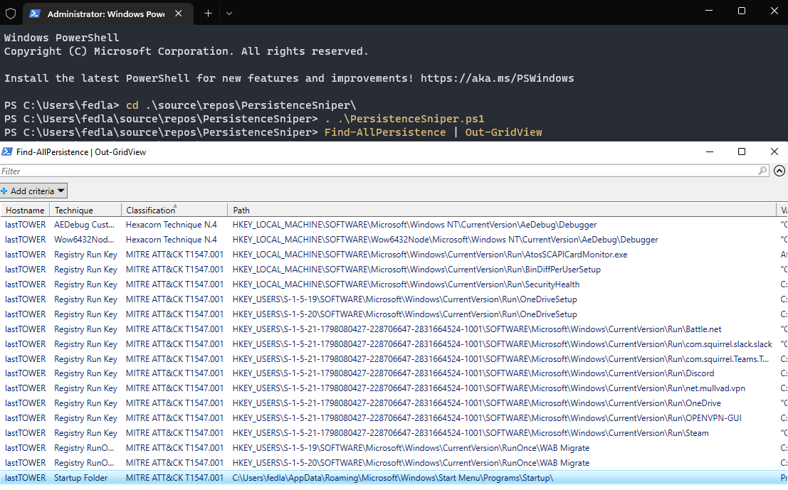 PersistenceSniper：Windows-PowerShell | 持久化植入程序 - 图3