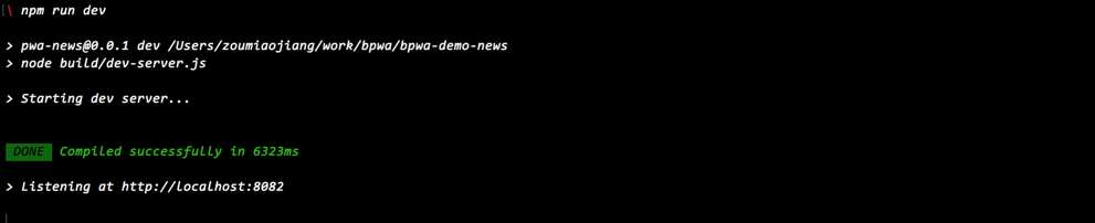 dev-server success