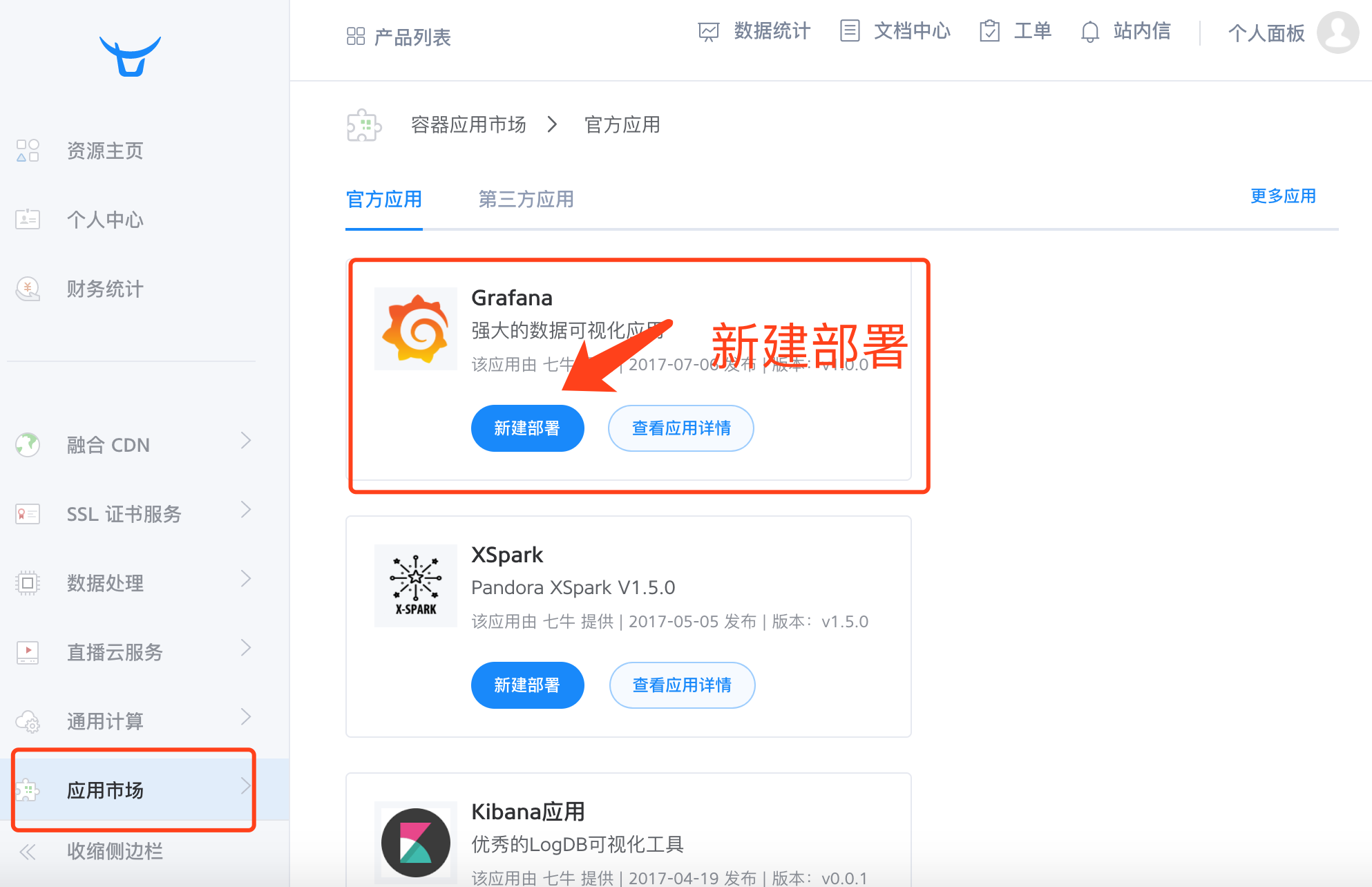 图6 Grafana APP 创建