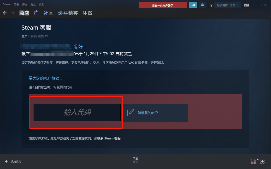 Steam自行锁定红信以及解锁红信教程 - 图8