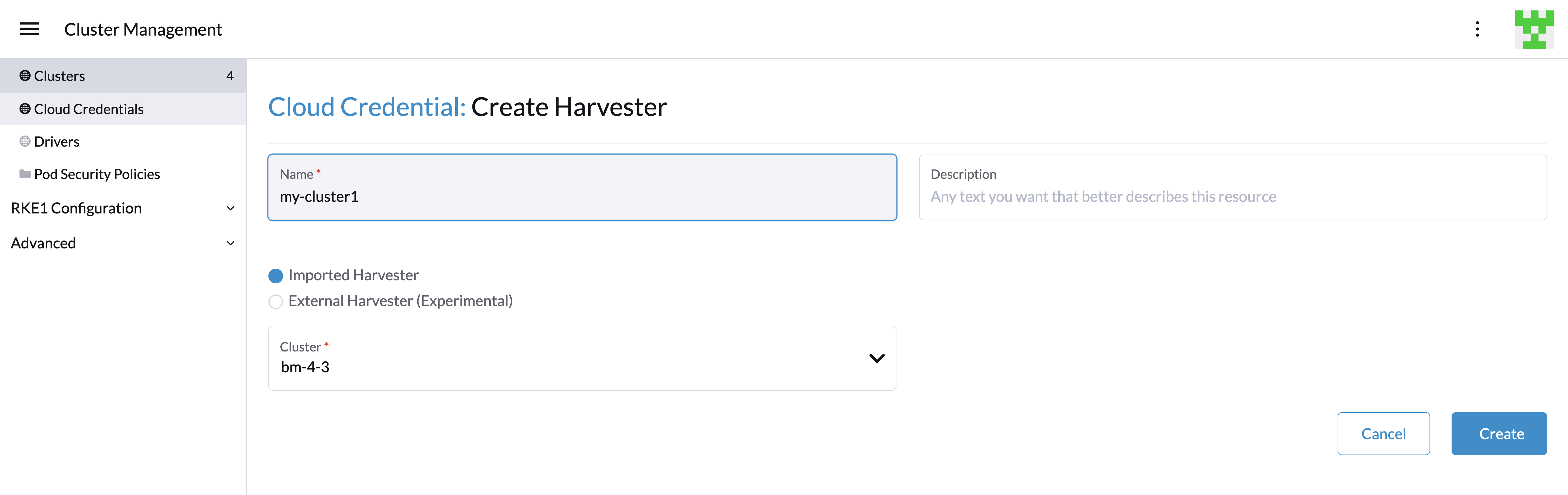 create-harvester-cloud-credentials