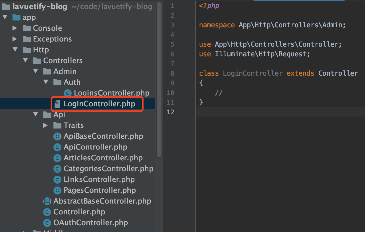 PhpStorm 下 LoginController.php 被识别为普通文本，不能使用自动提示代码 - 图1
