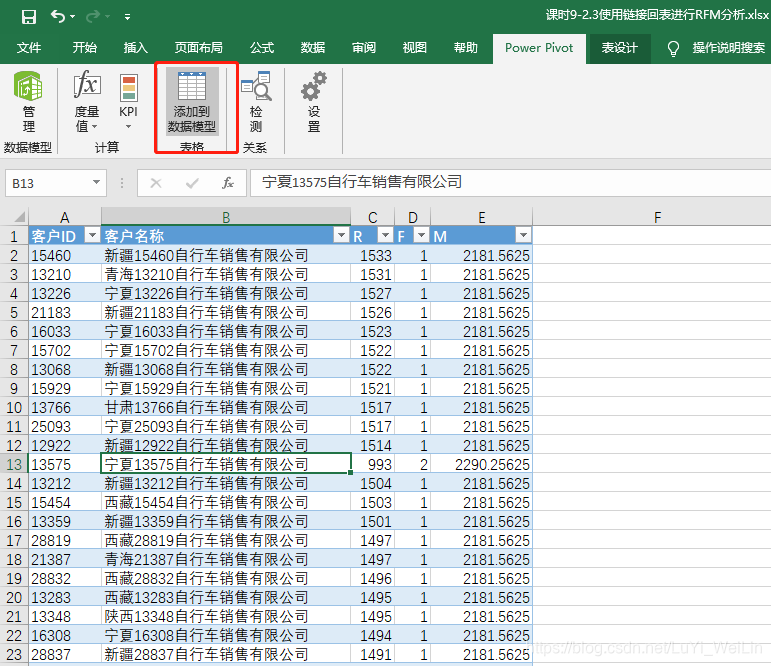 (2条消息) Power BI（十六）Power pivot使用链接回表进行RFM分析_可乐联盟-CSDN博客_链接回表 - 图16