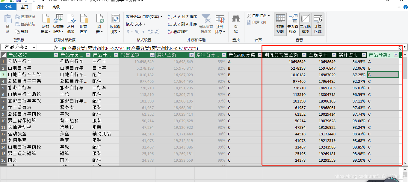 (2条消息) Power BI（二十四）power pivot之产品/客户分类分析（ABC分析）_可乐联盟-CSDN博客_abc客户分类 - 图8