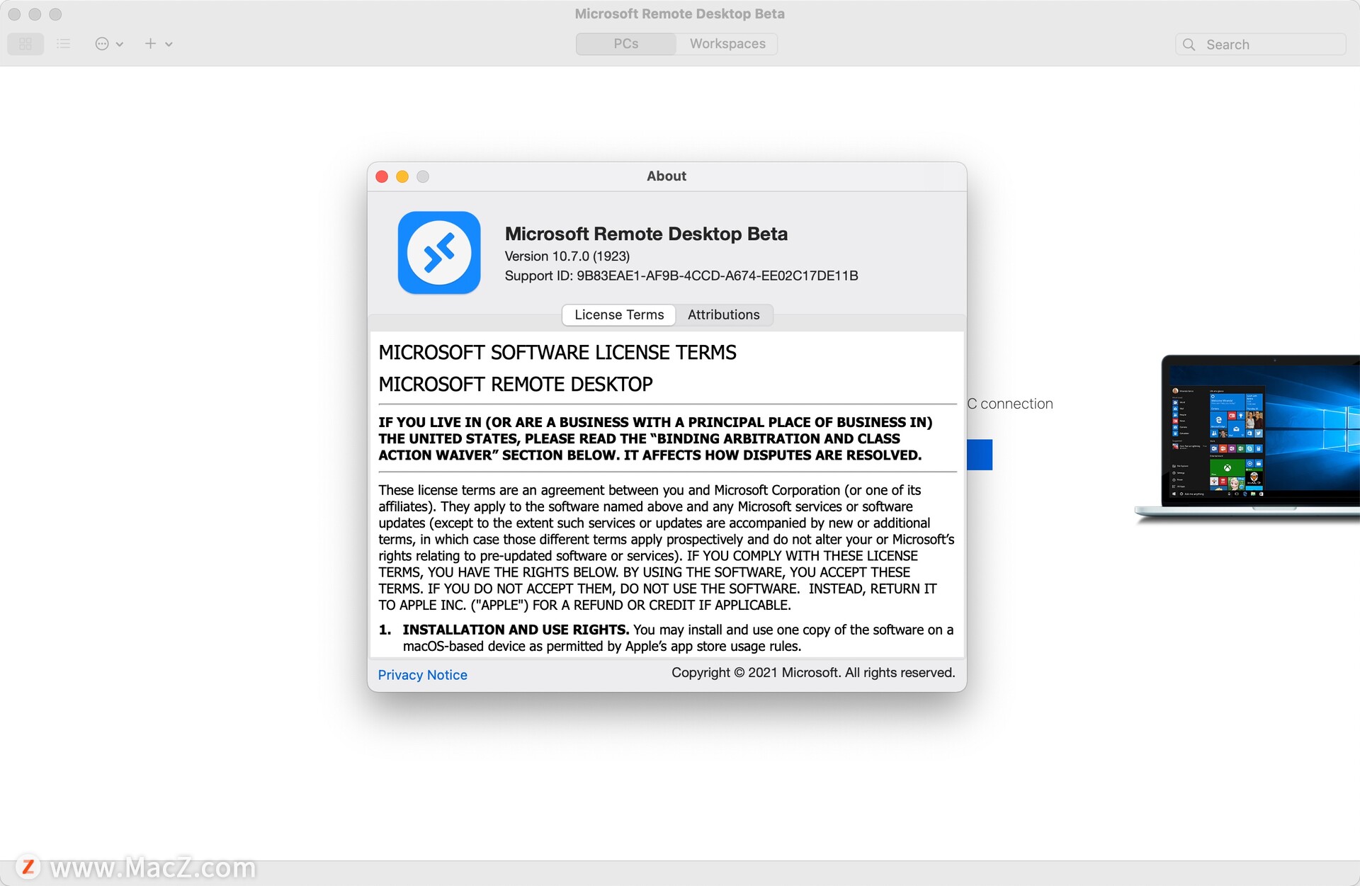 微软远程连接工具Microsoft Remote Desktop for Mac v10.7.0(1923)中英直装版 - 图1