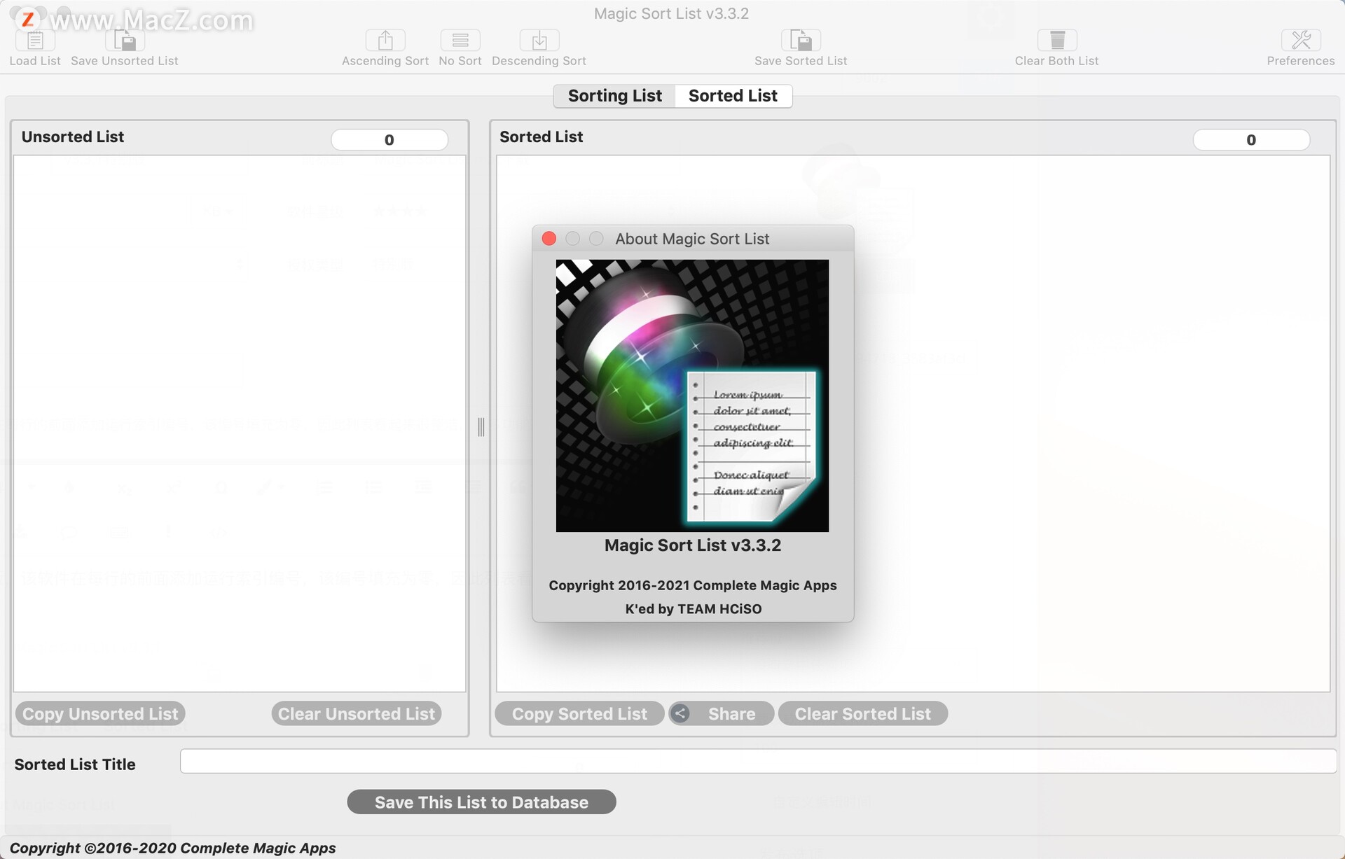 Magic Sort List for Mac(文本排序编辑工具)v3.3.2直装版 - 图1