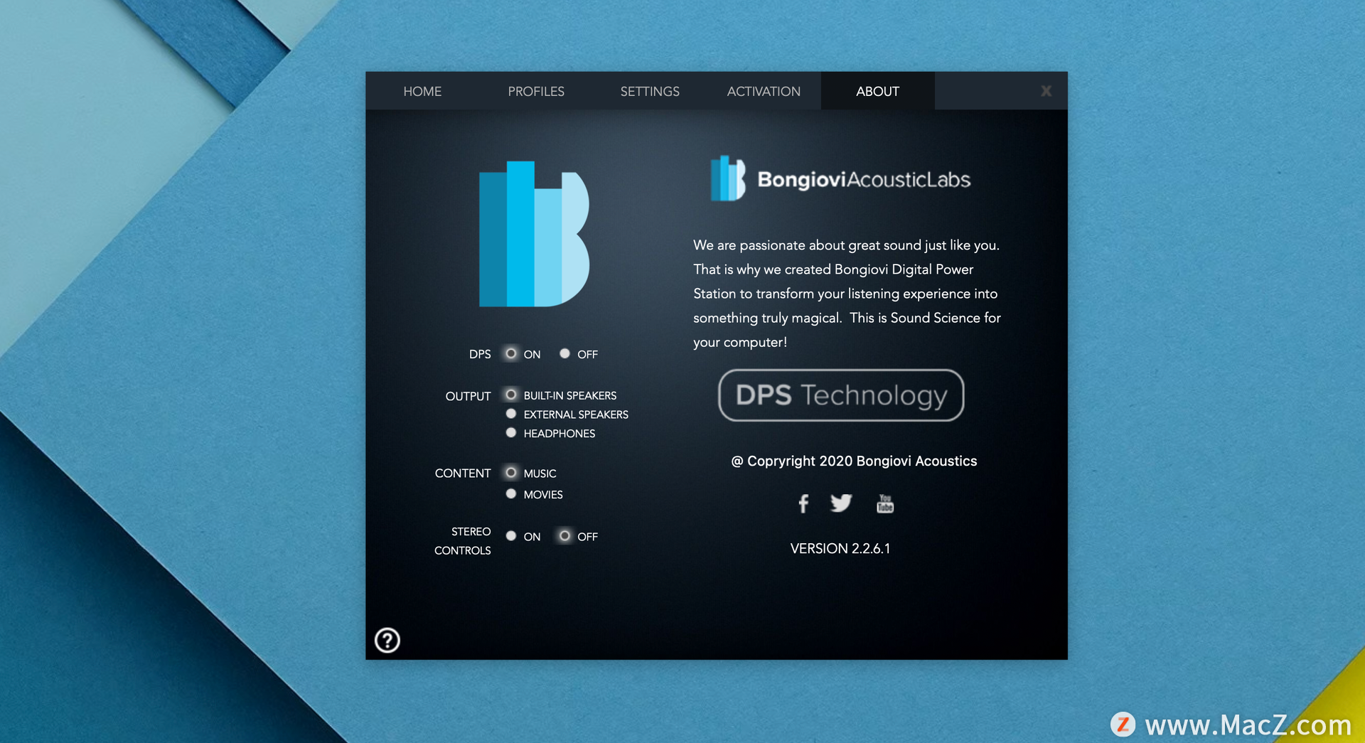Bongiovi Acoustics DPS for mac(音频增强工具)v2.2.6.1激活版 - 图1