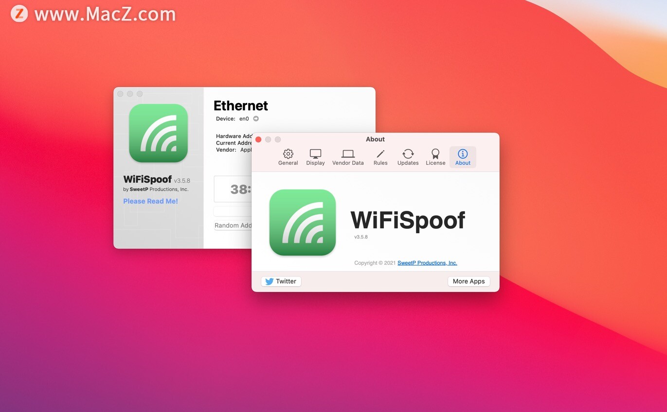 WiFiSpoof for Mac(MAC地址修改软件)v3.5.8免激活版 - 图1